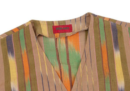 KENZO Cotton Multi-Stripe Cord-Tie Jacket Multi Size M