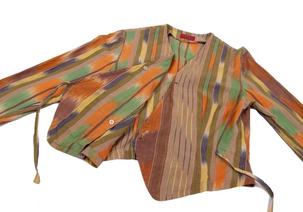 KENZO Cotton Multi-Stripe Cord-Tie Jacket Multi Size M