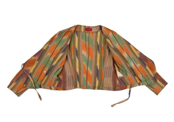 KENZO Cotton Multi-Stripe Cord-Tie Jacket Multi Size M