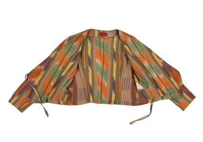 KENZO Cotton Multi-Stripe Cord-Tie Jacket Multi Size M