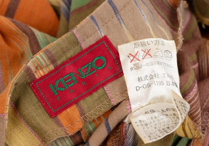 KENZO Cotton Multi-Stripe Cord-Tie Jacket Multi Size M