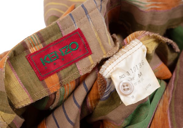 KENZO Cotton Multi-Stripe Cord-Tie Jacket Multi Size M