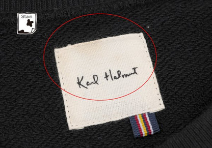 Karl Helmut Cotton Logo Print Sweatshirt Black Size M