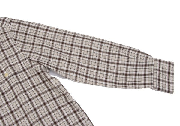 Papas+ Cotton Reversible Check Long Shirt Ivory Size M