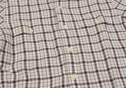 Papas+ Cotton Reversible Check Long Shirt Ivory Size M