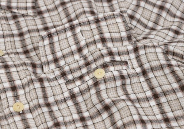 Papas+ Cotton Reversible Check Long Shirt Ivory Size M