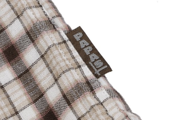 Papas+ Cotton Reversible Check Long Shirt Ivory Size M