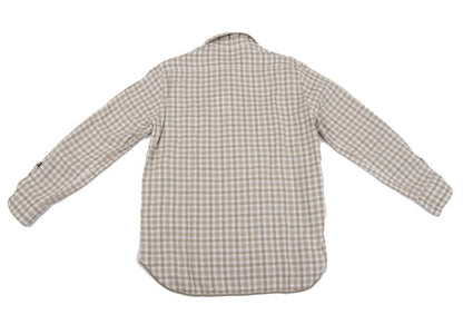 Papas+ Cotton Reversible Check Long Shirt Ivory Size M