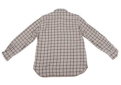 Papas+ Cotton Reversible Check Long Shirt Ivory Size M