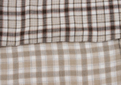 Papas+ Cotton Reversible Check Long Shirt Ivory Size M