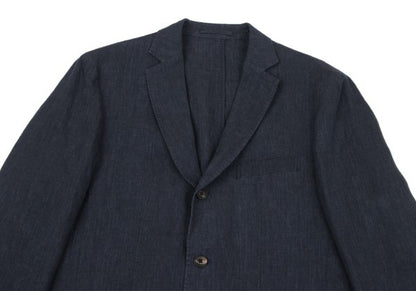 Papas Navy Linen 3-Button Jacket Size M