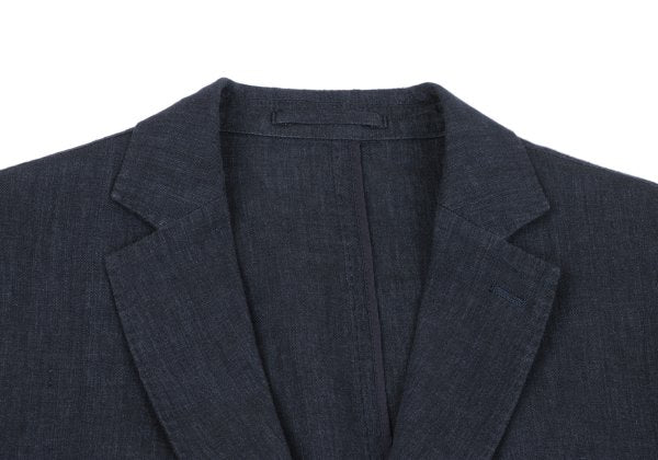 Papas Navy Linen 3-Button Jacket Size M
