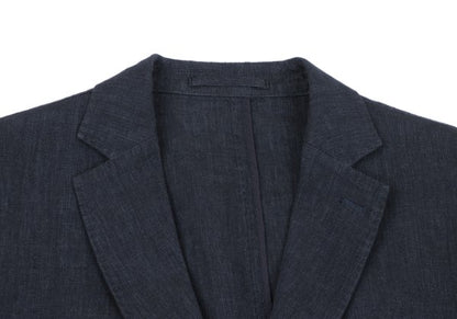 Papas Navy Linen 3-Button Jacket Size M