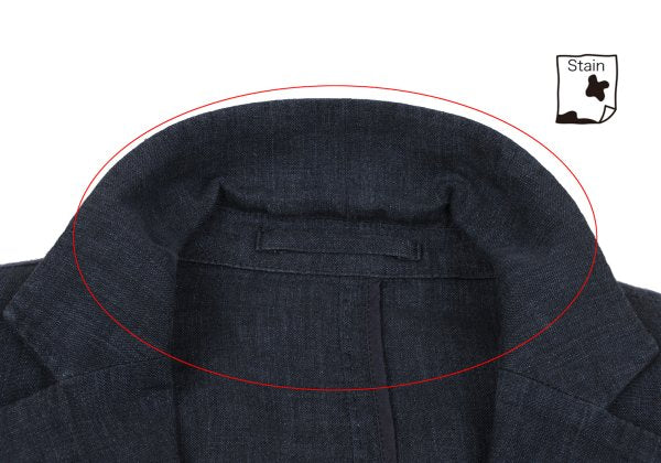 Papas Navy Linen 3-Button Jacket Size M