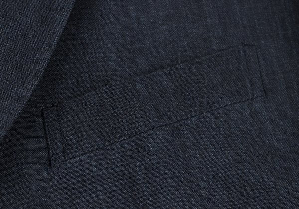 Papas Navy Linen 3-Button Jacket Size M