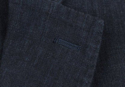 Papas Navy Linen 3-Button Jacket Size M