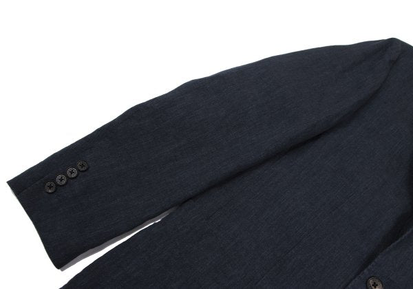 Papas Navy Linen 3-Button Jacket Size M