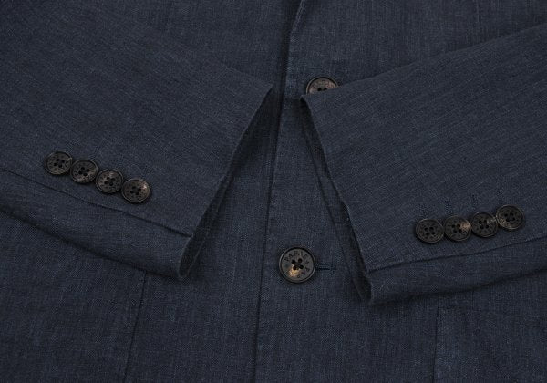 Papas Navy Linen 3-Button Jacket Size M