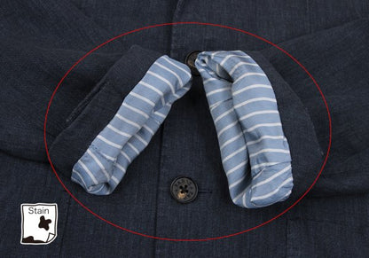 Papas Navy Linen 3-Button Jacket Size M