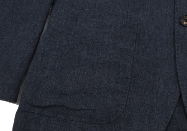Papas Navy Linen 3-Button Jacket Size M