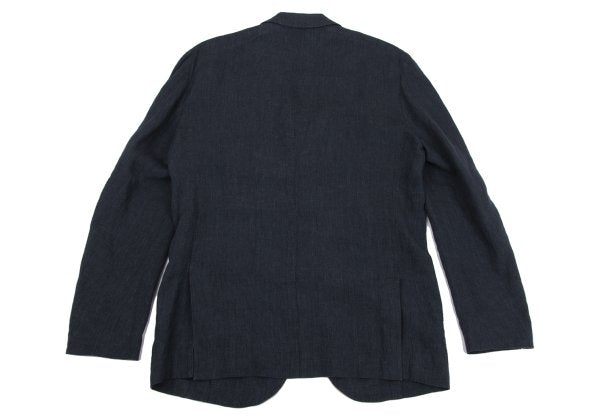 Papas Navy Linen 3-Button Jacket Size M