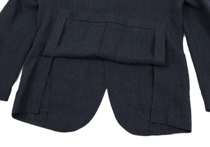 Papas Navy Linen 3-Button Jacket Size M