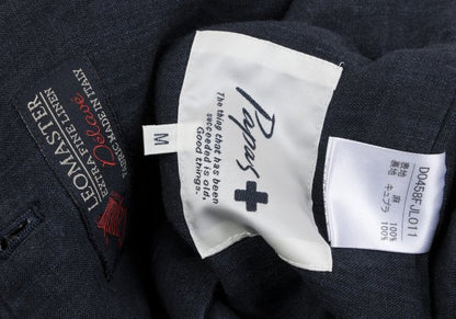 Papas Navy Linen 3-Button Jacket Size M