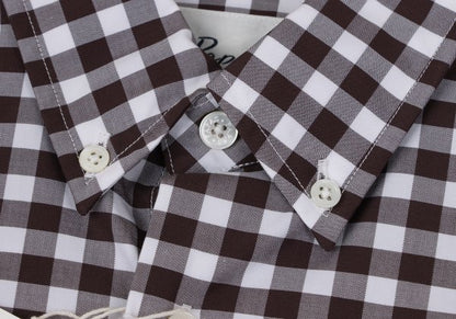 Papas Cotton Gingham Check Long Sleeve Shirt Size M