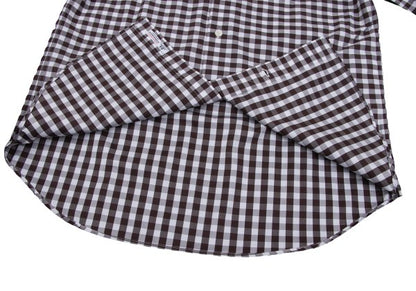 Papas Cotton Gingham Check Long Sleeve Shirt Size M