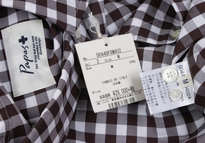 Papas Cotton Gingham Check Long Sleeve Shirt Size M