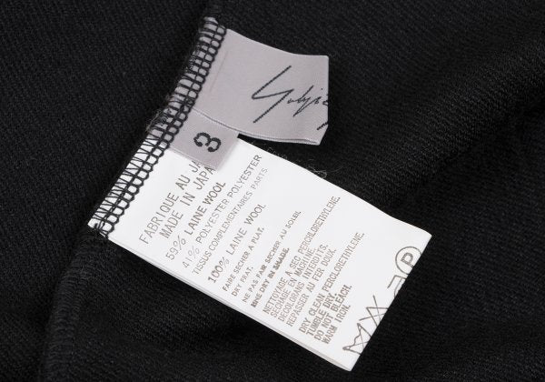 Yohji Yamamoto FEMME Wool Patch Pocket Jacket Black Size 3