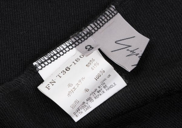 Yohji Yamamoto FEMME Wool Patch Pocket Jacket Black Size 3