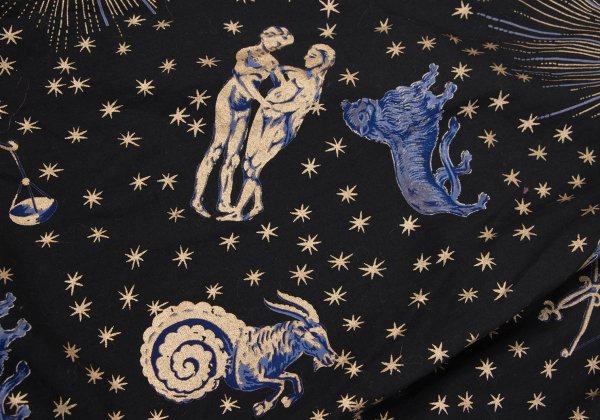 KENZO Cotton Constellation Print Flare Skirt Black Size S