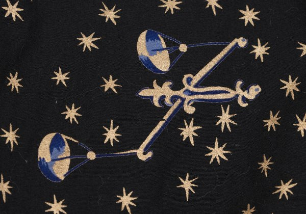 KENZO Cotton Constellation Print Flare Skirt Black Size S