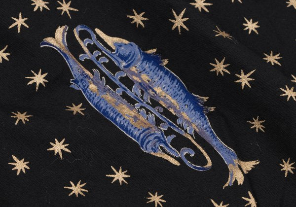 KENZO Cotton Constellation Print Flare Skirt Black Size S