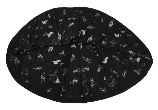 KENZO Cotton Constellation Print Flare Skirt Black Size S