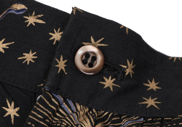 KENZO Cotton Constellation Print Flare Skirt Black Size S