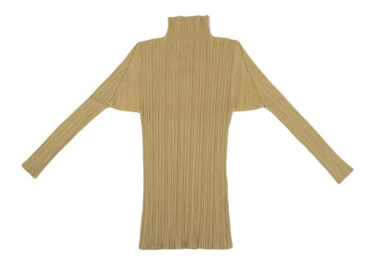 PLEATS PLEASE Pleated High-Neck Top Mustard Size F