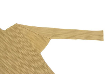 PLEATS PLEASE Pleated High-Neck Top Mustard Size F