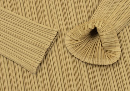 PLEATS PLEASE Pleated High-Neck Top Mustard Size F
