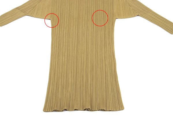 PLEATS PLEASE Pleated High-Neck Top Mustard Size F