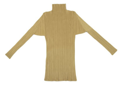 PLEATS PLEASE Pleated High-Neck Top Mustard Size F