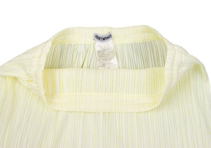 ISSEY MIYAKE Polyester Pleated Long Skirt Ivory Size 4
