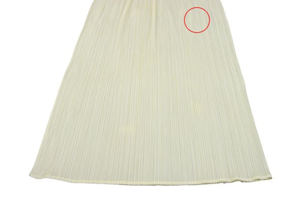 ISSEY MIYAKE Polyester Pleated Long Skirt Ivory Size 4
