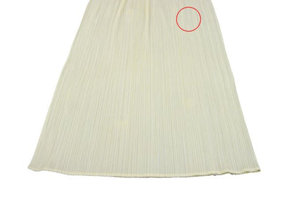 ISSEY MIYAKE Polyester Pleated Long Skirt Ivory Size 4