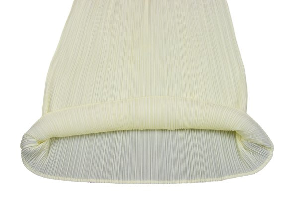 ISSEY MIYAKE Polyester Pleated Long Skirt Ivory Size 4