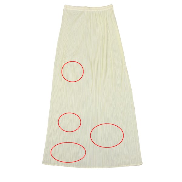 ISSEY MIYAKE Polyester Pleated Long Skirt Ivory Size 4