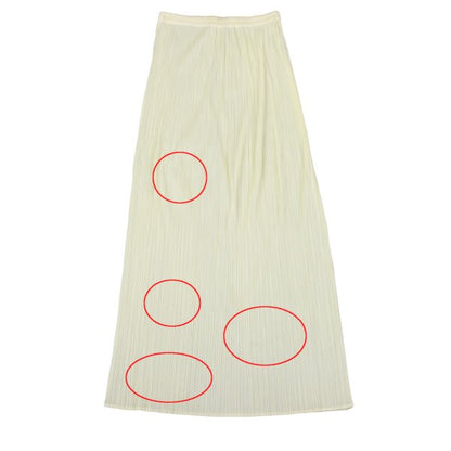 ISSEY MIYAKE Polyester Pleated Long Skirt Ivory Size 4