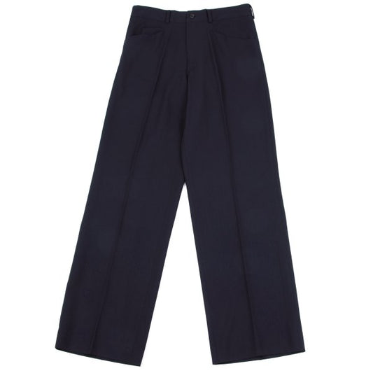 Yohji Yamamoto FEMME Wool Gabardine Center Pants Navy Size S