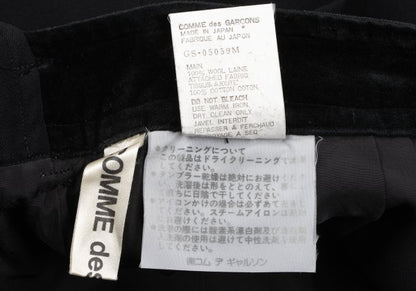 COMME des GARCONS Velour Panel Offset Skirt Black Size M